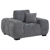 Furniture City Houma - Coaster - Octavia Upholstered Track Arm Accent Chair Charcoal Grey - 509967