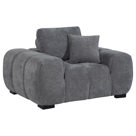 Furniture City Houma - Coaster - Octavia Upholstered Track Arm Accent Chair Charcoal Grey - 509967