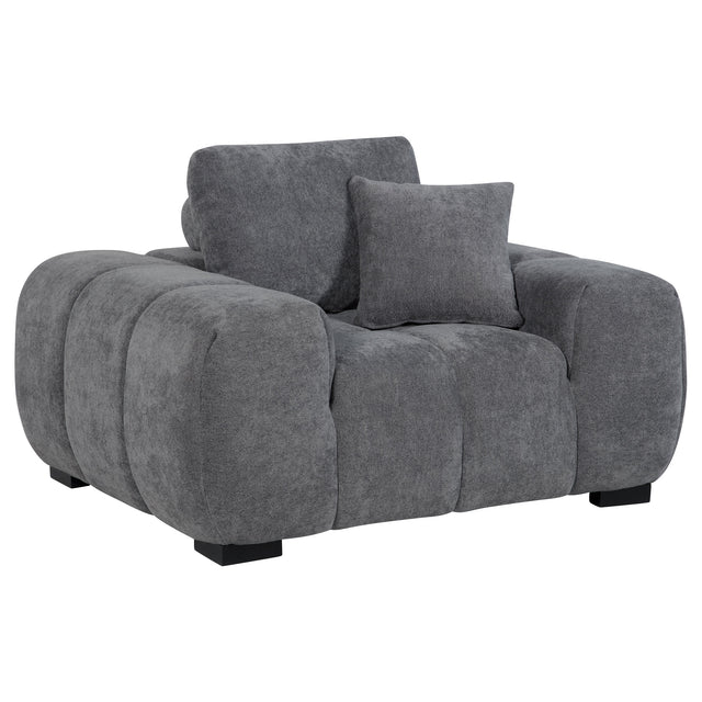 Furniture City Houma - Coaster - Octavia Upholstered Track Arm Accent Chair Charcoal Grey - 509967