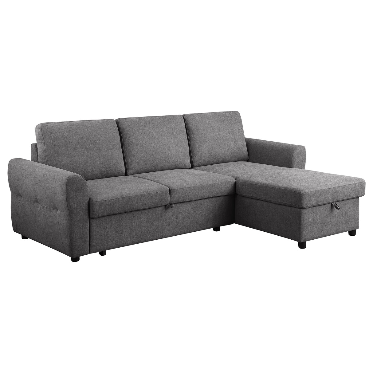 Furniture City Houma - Coaster - Samantha Upholstered Storage Sleeper Sectional Sofa Grey - 511088