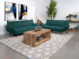 Furniture City Houma - Coaster - Acton 2-piece Upholstered Flared Arm Sofa Set Teal Blue - 511161-S2