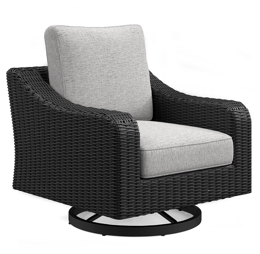 Beachcroft - Swivel Lounge Chair - Black / Light Gray