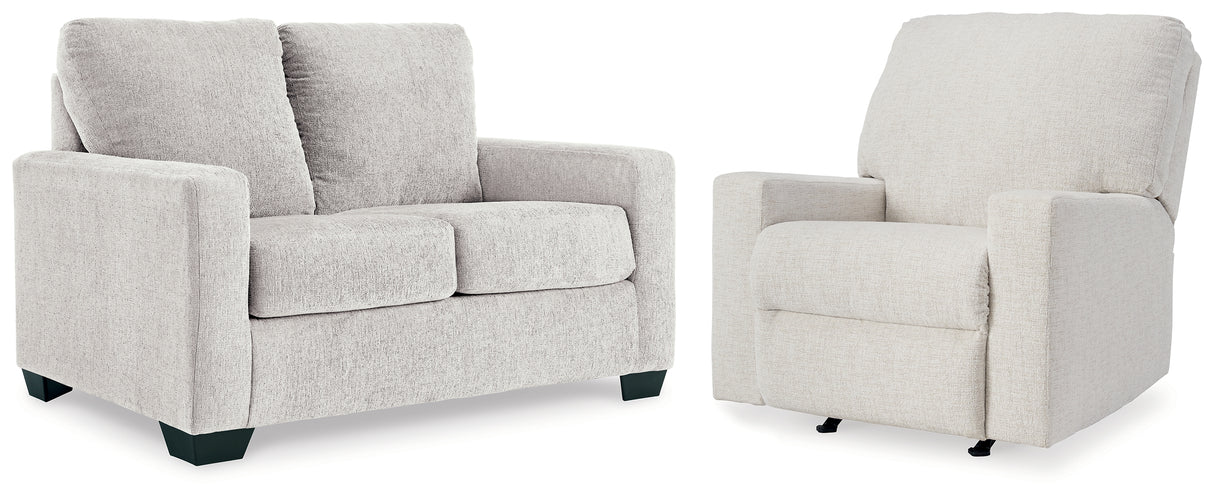 Furniture City Houma - Ashley Furniture - Rannis Twin Sofa Sleeper and Recliner - Twin Sofa Sleeper and Recliner / Snow - 53603U1