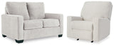 Furniture City Houma - Ashley Furniture - Rannis Twin Sofa Sleeper and Recliner - Twin Sofa Sleeper and Recliner / Snow - 53603U1