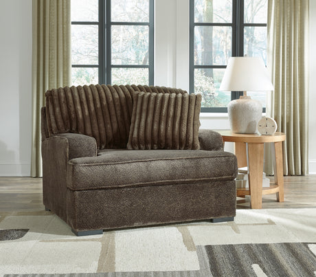 Furniture City Houma - Ashley Furniture - Aylesworth Oversized Chair - Chair and a Half / Chocolate - 5370223