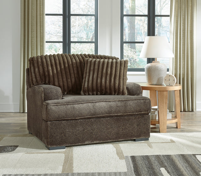 Furniture City Houma - Ashley Furniture - Aylesworth Oversized Chair - Chair and a Half / Chocolate - 5370223