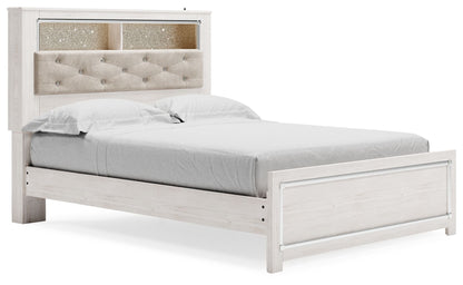 Altyra - Queen Panel Bookcase Bed With Roll Slats - White