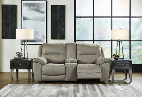 Furniture City Houma - Ashley Furniture - Next-Gen Gaucho Reclining Loveseat with Console - DBL Rec Loveseat w/Console / Putty - 5420394