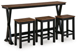 Wildenauer - Rectangular Dining Room Counter Table Set (Set of 4) - Brown / Black