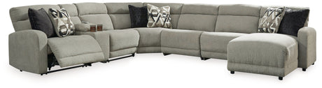 Furniture City Houma - Ashley Furniture - Colleyville 7-Piece Power Reclining Sectional with Chaise - 7-Piece Power Reclining Sectional with Chaise / Stone - 54405S32