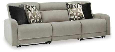 Furniture City Houma - Ashley Furniture - Colleyville 3-Piece Power Reclining Sectional Sofa - 3-Piece Power Reclining Sectional Sofa / Stone - 54405S8
