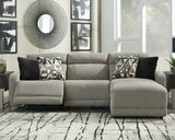 Furniture City Houma - Ashley Furniture - Colleyville 3-Piece Power Reclining Sectional with Chaise - 3-Piece Power Reclining Sectional with Chaise / Stone - 54405S2