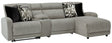 Furniture City Houma - Ashley Furniture - Colleyville 4-Piece Power Reclining Sectional with Chaise - 4-Piece Power Reclining Sectional with Chaise / Stone - 54405S3