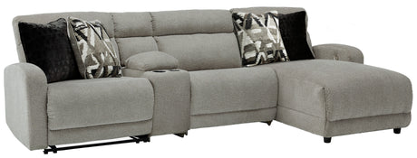 Furniture City Houma - Ashley Furniture - Colleyville 4-Piece Power Reclining Sectional with Chaise - 4-Piece Power Reclining Sectional with Chaise / Stone - 54405S3