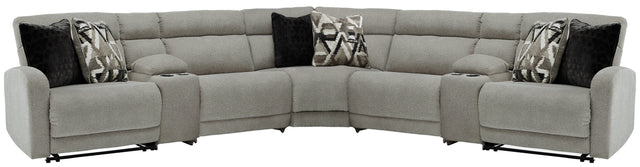 Furniture City Houma - Ashley Furniture - Colleyville 7-Piece Power Reclining Sectional - 7-Piece Power Reclining Sectional / Stone - 54405S10