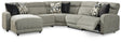 Furniture City Houma - Ashley Furniture - Colleyville 5-Piece Power Reclining Sectional with Chaise - 5-Piece Power Reclining Sectional with Chaise / Stone - 54405S11