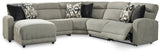 Furniture City Houma - Ashley Furniture - Colleyville 5-Piece Power Reclining Sectional with Chaise - 5-Piece Power Reclining Sectional with Chaise / Stone - 54405S11
