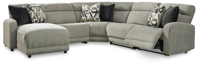 Furniture City Houma - Ashley Furniture - Colleyville 5-Piece Power Reclining Sectional with Chaise - 5-Piece Power Reclining Sectional with Chaise / Stone - 54405S11