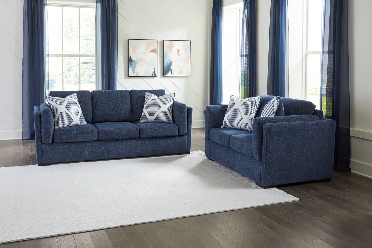 Furniture City Houma - Ashley Furniture - Evansley Sofa and Loveseat - Sofa and Loveseat / Navy - 54502U2