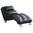 Furniture City Houma - Coaster - Dilleston Faux Leather Upholstered Tufted Chaise Black - 550075