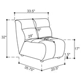 Charlotte 5-piece Upholstered Modular Sectional Sofa Ivory
