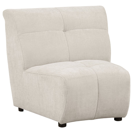Furniture City Houma - Coaster - Charlotte Upholstered Curved Armless Chair Ivory - 551300AC