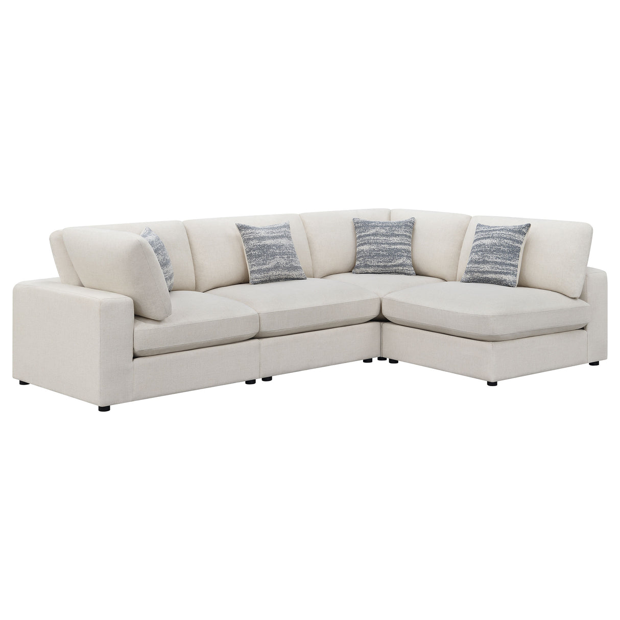 Furniture City Houma - Coaster - Serene 4-piece Upholstered Modular Sectional Sofa Beige - 551321-SETA