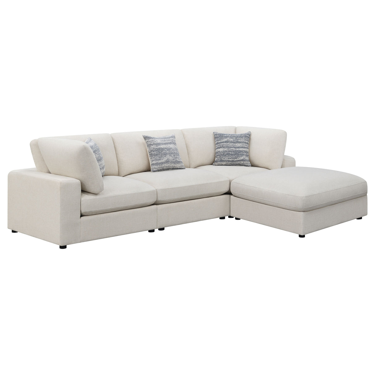 Furniture City Houma - Coaster - Serene 4-piece Upholstered Modular Sectional Sofa Beige - 551321-SETB