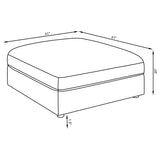 Serene Square Upholstered Ottoman Beige