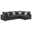 Furniture City Houma - Coaster - Serene 4-piece Upholstered Modular Sectional Sofa Charcoal - 551324-SETA