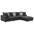 Furniture City Houma - Coaster - Serene 4-piece Upholstered Modular Sectional Sofa Charcoal - 551324-SETB