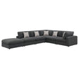 Furniture City Houma - Coaster - Serene 6-piece Upholstered Modular Sectional Sofa Charcoal - 551324-SET