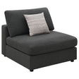 Furniture City Houma - Coaster - Serene Upholstered Armless Chair Charcoal - 551324