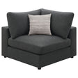 Furniture City Houma - Coaster - Serene Upholstered Corner Charcoal - 551325