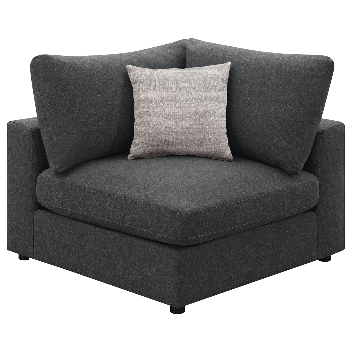 Furniture City Houma - Coaster - Serene Upholstered Corner Charcoal - 551325