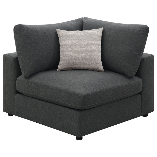 Furniture City Houma - Coaster - Serene Upholstered Corner Charcoal - 551325