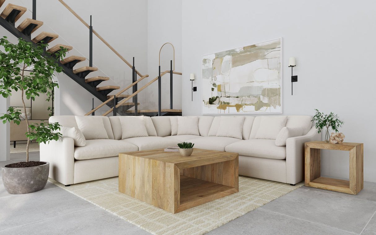 Furniture City Houma - Coaster - Hobson 5-piece Upholstered Modular Sectional Sofa Ivory - 551451-SETA