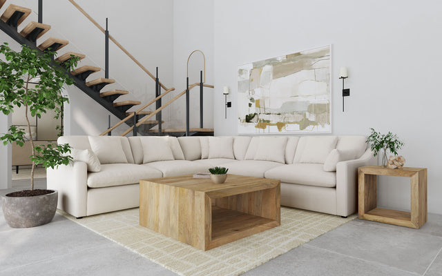 Furniture City Houma - Coaster - Hobson 5-piece Upholstered Modular Sectional Sofa Ivory - 551451-SETA