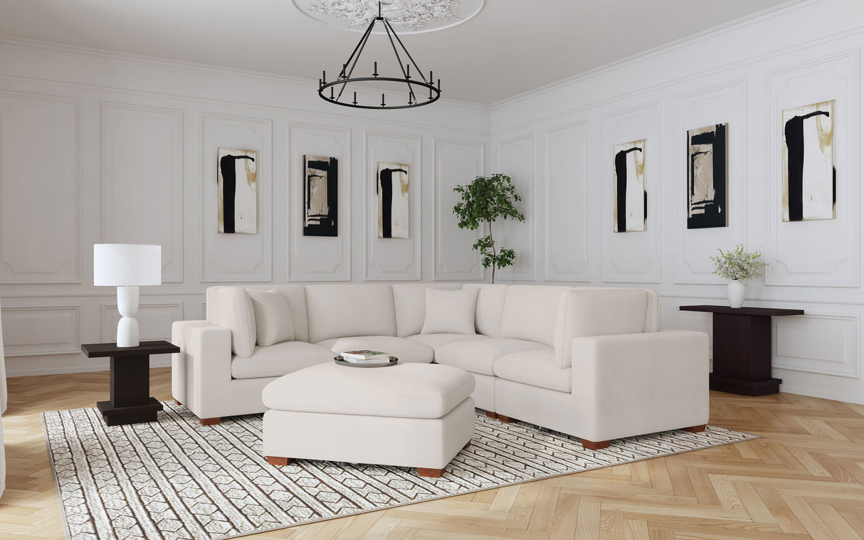 Furniture City Houma - Coaster - Lakeview 6-piece Upholstered Modular Sectional Sofa Ivory - 551461-SETA