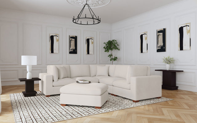 Furniture City Houma - Coaster - Lakeview 6-piece Upholstered Modular Sectional Sofa Ivory - 551461-SETA