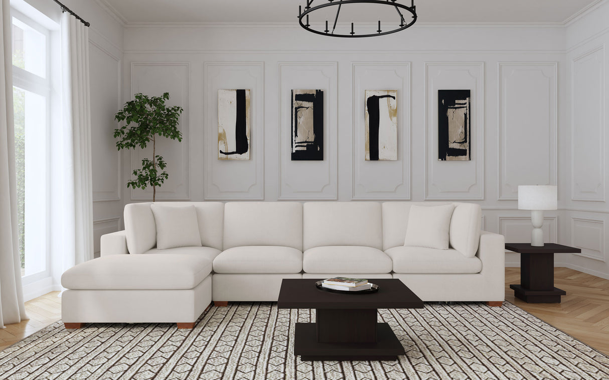 Furniture City Houma - Coaster - Lakeview 5-piece Upholstered Modular Sectional Sofa Ivory - 551461-SETB