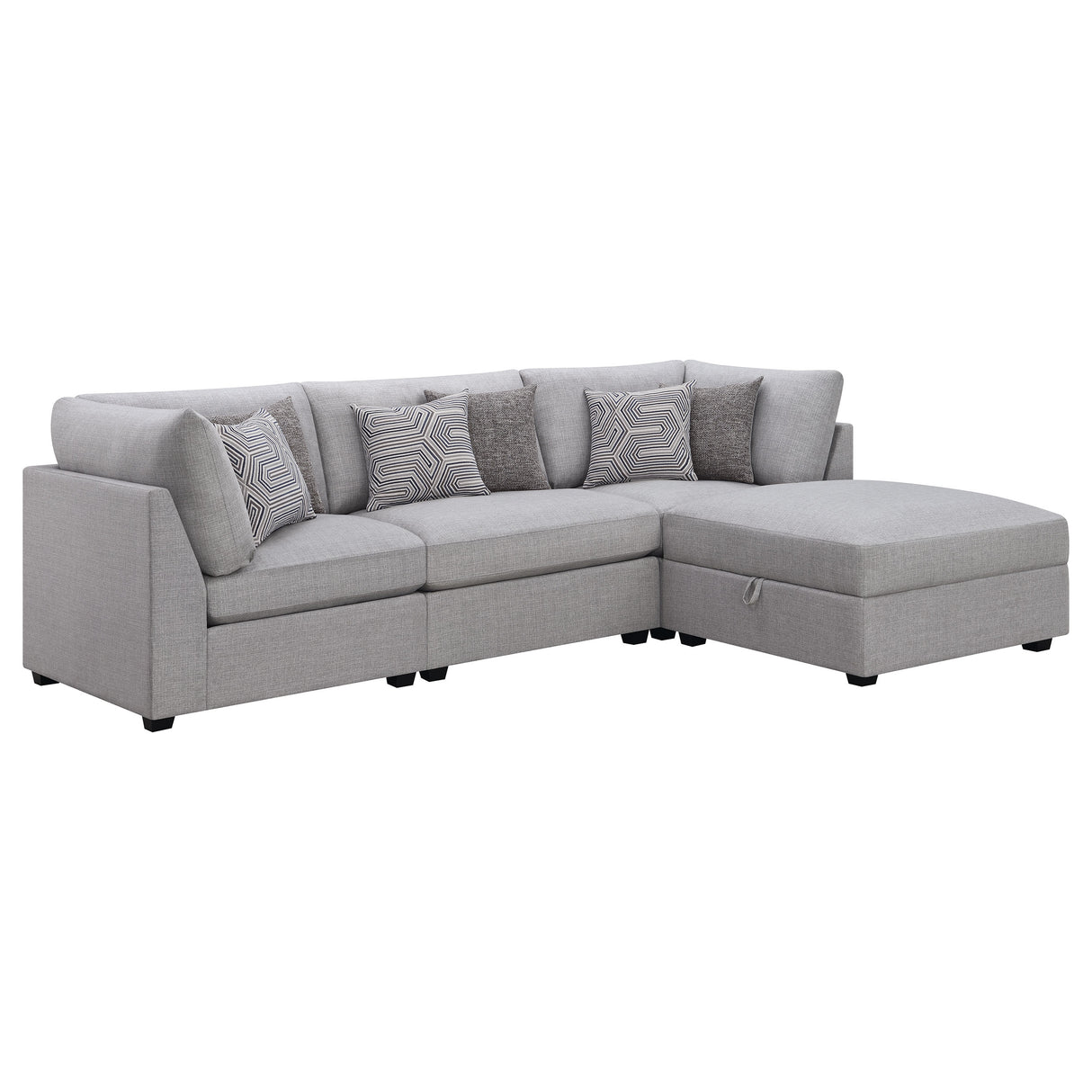 Furniture City Houma - Coaster - Cambria 4-piece Upholstered Modular Sectional Sofa Grey - 551511-S4A