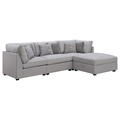 Furniture City Houma - Coaster - Cambria 4-piece Upholstered Modular Sectional Sofa Grey - 551511-S4A