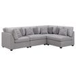 Furniture City Houma - Coaster - Cambria 4-piece Upholstered Modular Sectional Sofa Grey - 551511-S4B