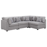 Furniture City Houma - Coaster - Cambria 4-piece Upholstered Modular Sectional Sofa Grey - 551511-S4B