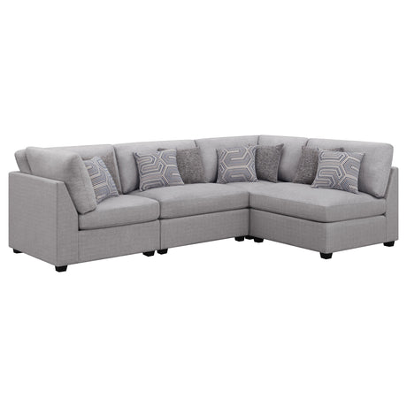 Furniture City Houma - Coaster - Cambria 4-piece Upholstered Modular Sectional Sofa Grey - 551511-S4B