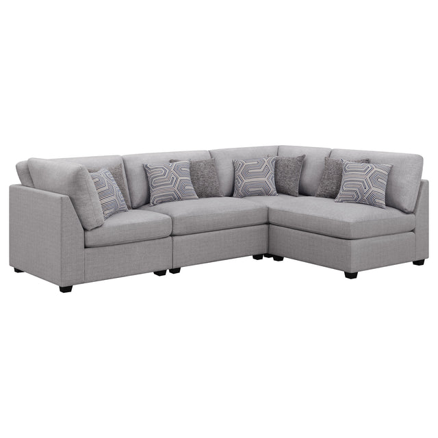 Furniture City Houma - Coaster - Cambria 4-piece Upholstered Modular Sectional Sofa Grey - 551511-S4B