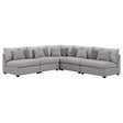 Furniture City Houma - Coaster - Cambria 5-piece Upholstered Modular Sectional Sofa Grey - 551511-S5A
