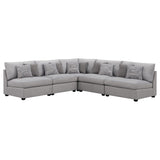 Furniture City Houma - Coaster - Cambria 5-piece Upholstered Modular Sectional Sofa Grey - 551511-S5A