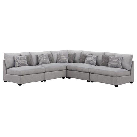 Furniture City Houma - Coaster - Cambria 5-piece Upholstered Modular Sectional Sofa Grey - 551511-S5A